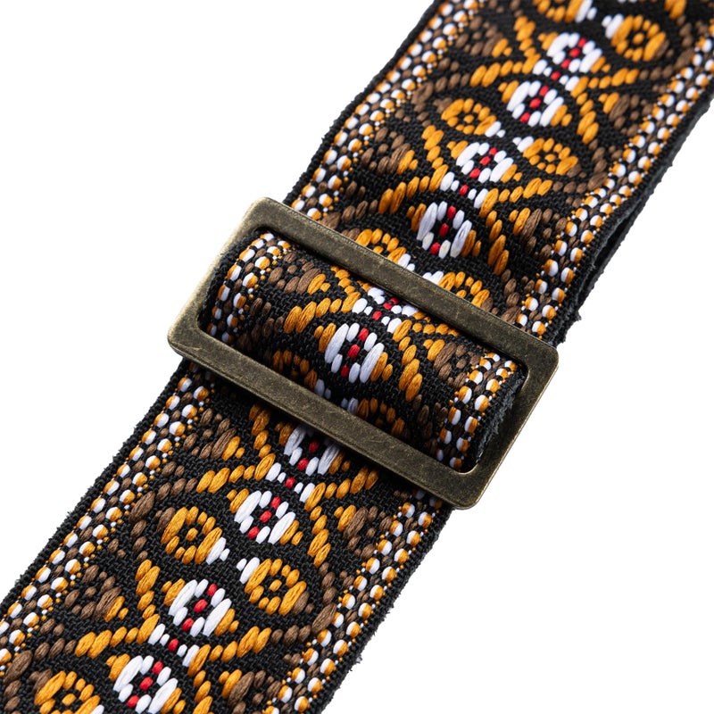 Levy's Leathers 2" Vintage Hootenanny Jacquard Weave Guitar Strap with Garment Leather Backing (M8HTV-20) - Image 2